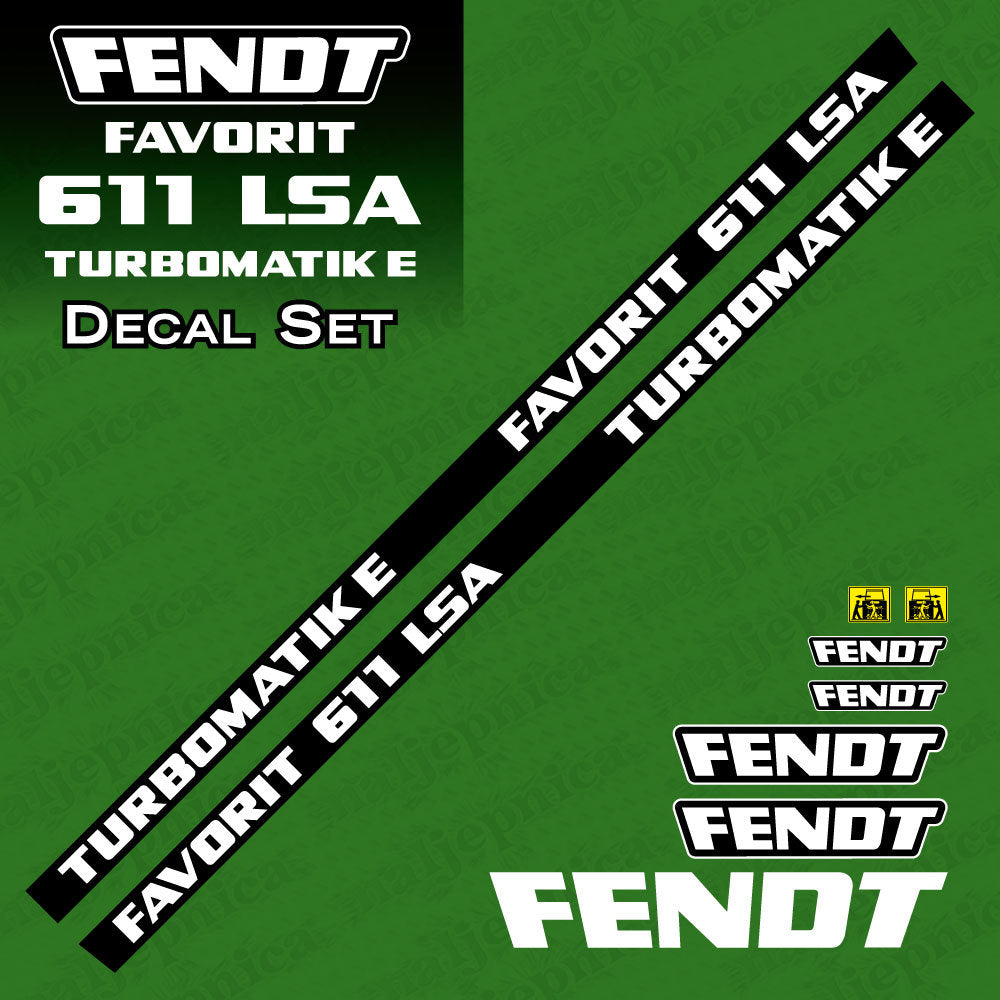 Fendt Favorit 611 LSA E Turbomatik Aftermarket Replacement Tractor Decal Sticker Set