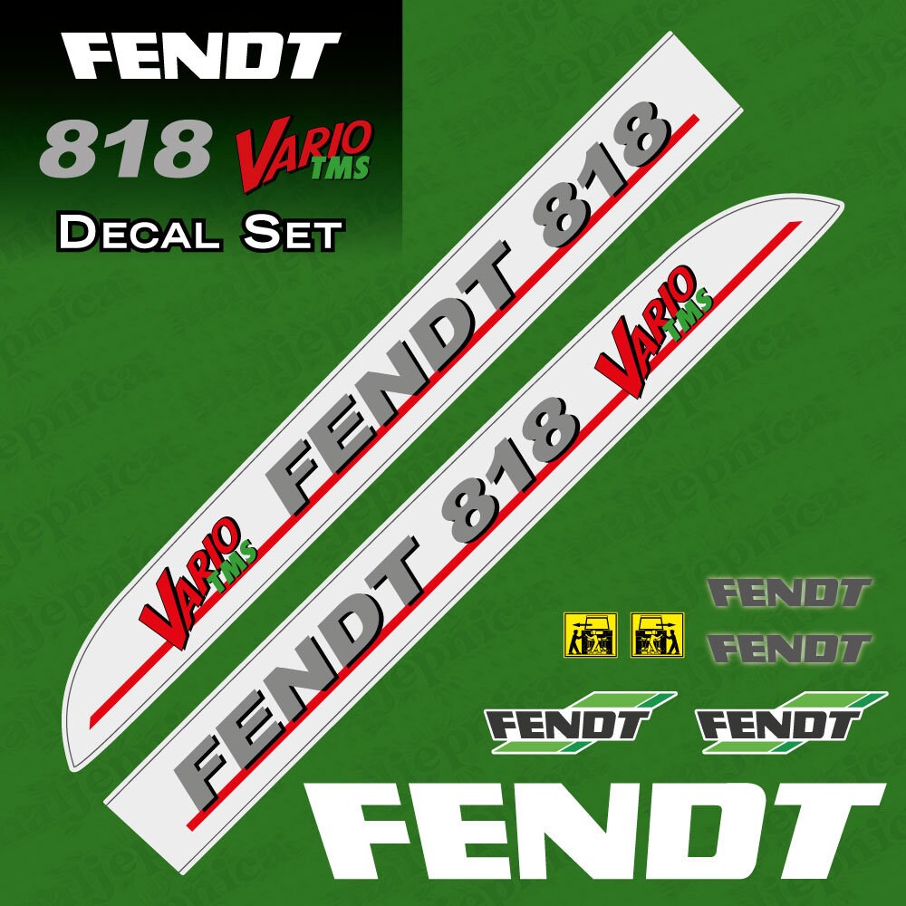 Fendt 818 Vario TMS (2004) Aftermarket Replacement Tractor Decal Sticker Set