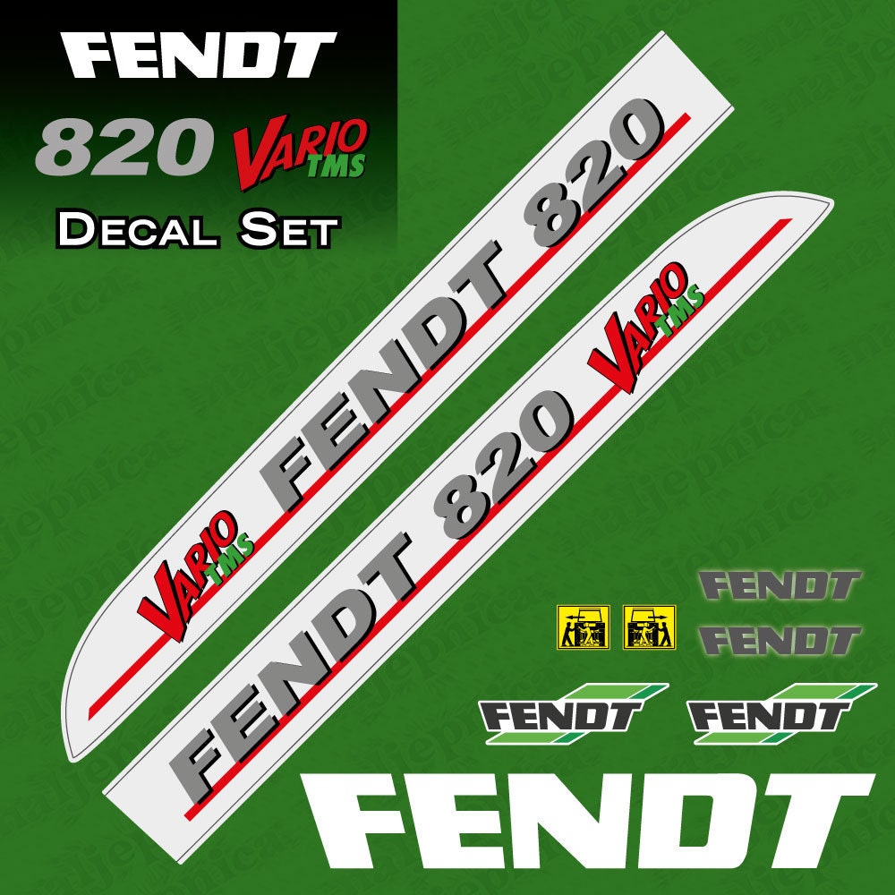 Fendt 820 Vario TMS (2004) Aftermarket Replacement Tractor Decal Sticker Set