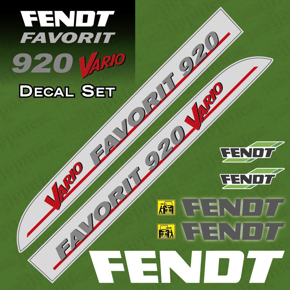 Fendt Favorit 920 Vario (2001) Aftermarket Replacement Tractor Decal Sticker Set