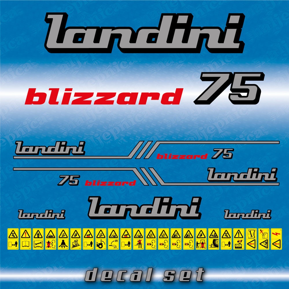 Landini Blizzard 75 Aftermarket Replacement Tractor Decal (Sticker) Set