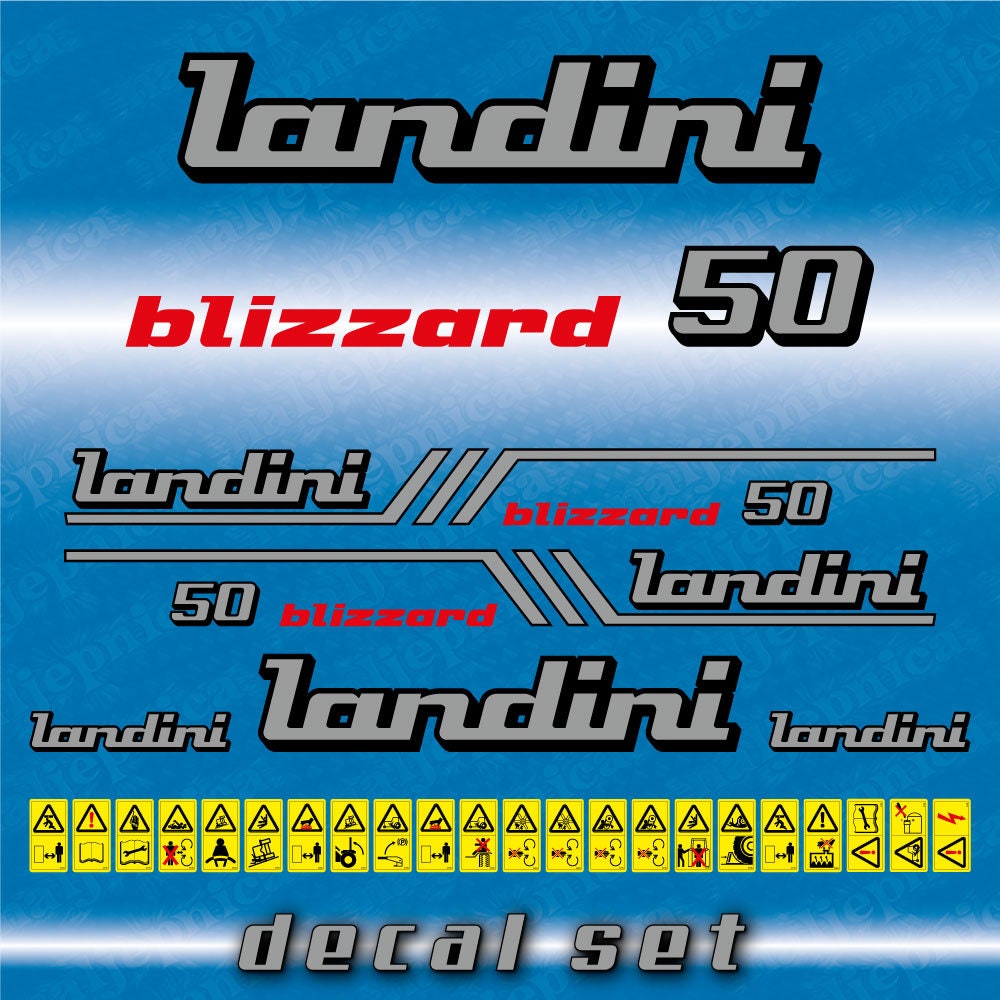 Landini Blizzard 50 Aftermarket Replacement Tractor Decal (Sticker) Set