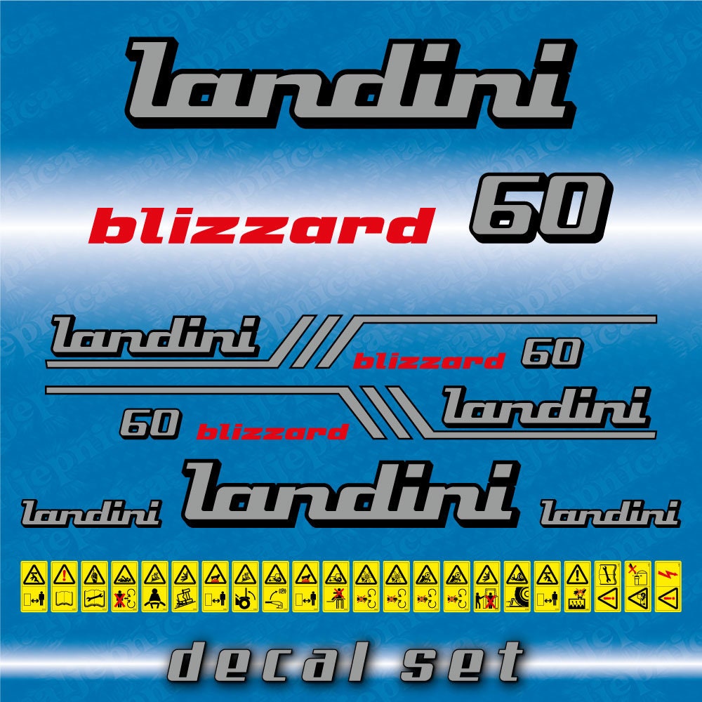 Landini Blizzard 60 Aftermarket Replacement Tractor Decal (Sticker) Set