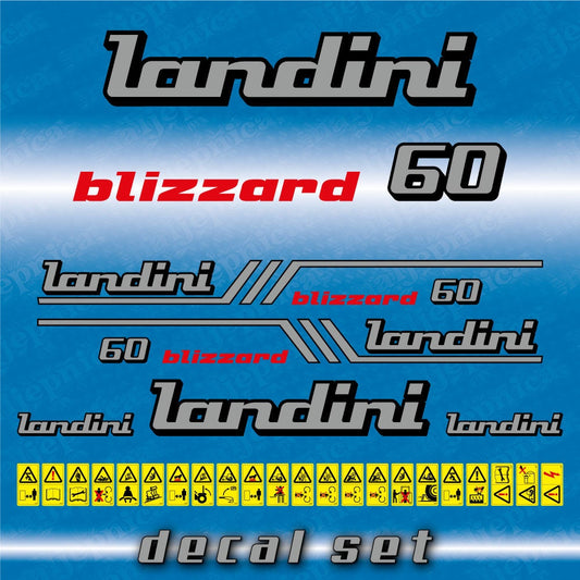 Landini Blizzard 60 Aftermarket Replacement Tractor Decal (Sticker) Set