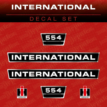 International 554 Aftermarket Replacement Tractor Decal (Sticker) Set