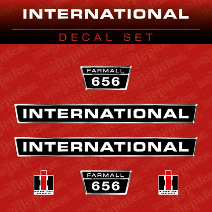 International 656 (U) Aftermarket Replacement Tractor Decal (Sticker) Set