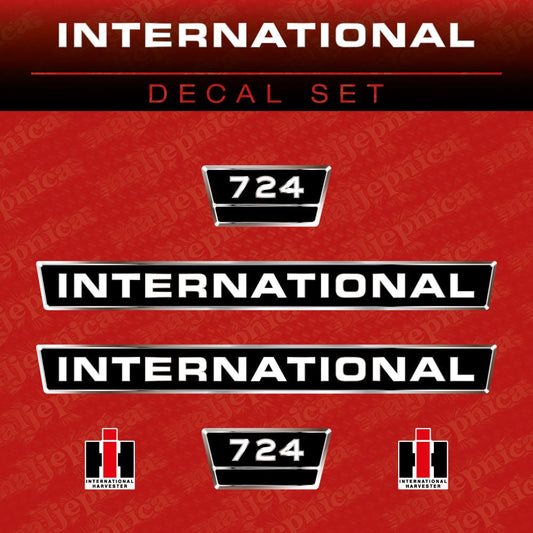 International 724 Aftermarket Replacement Tractor Decal (Sticker) Set