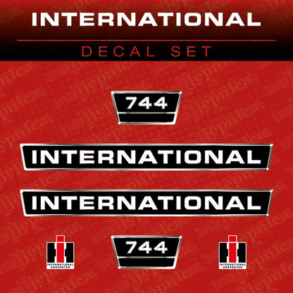 International 744 Aftermarket Replacement Tractor Decal (Sticker) Set