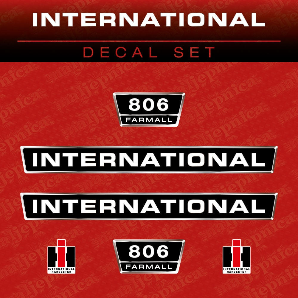 International 806 Farmall Aftermarket Replacement Tractor Decal (Sticker) Set