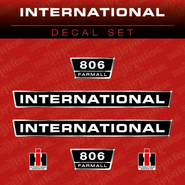 International 806 Farmall Aftermarket Replacement Tractor Decal (Sticker) Set