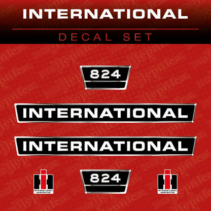 International 824 Aftermarket Replacement Tractor Decal (Sticker) Set