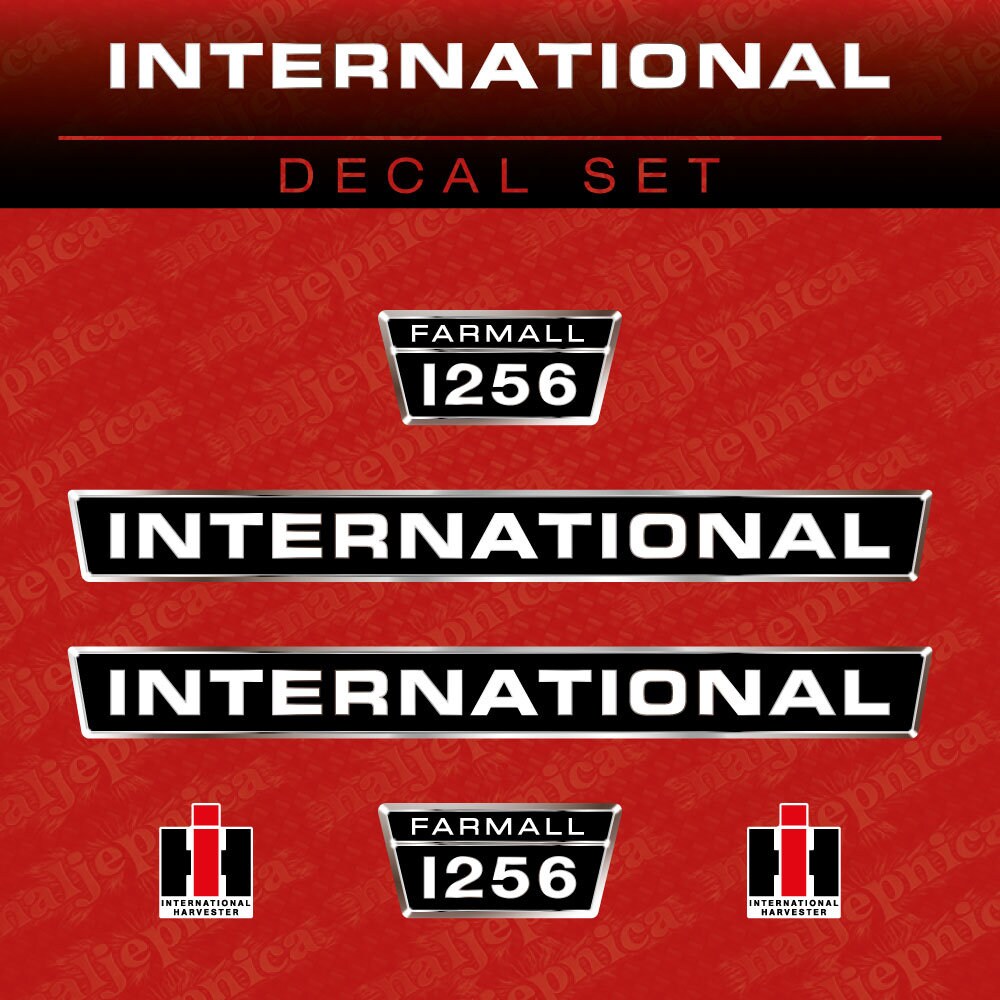International 1256 Farmall Aftermarket Replacement Tractor Decal (Sticker) Set
