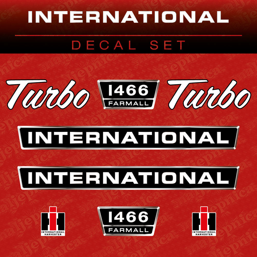 International 1466 Farmall Turbo Aftermarket Replacement Tractor Decal (Sticker) Set