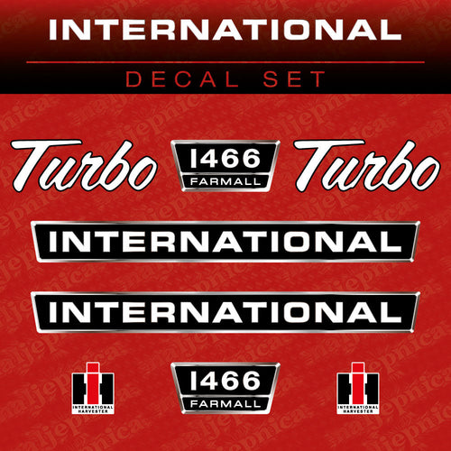 International 1466 Farmall Turbo Aftermarket Replacement Tractor Decal (Sticker) Set
