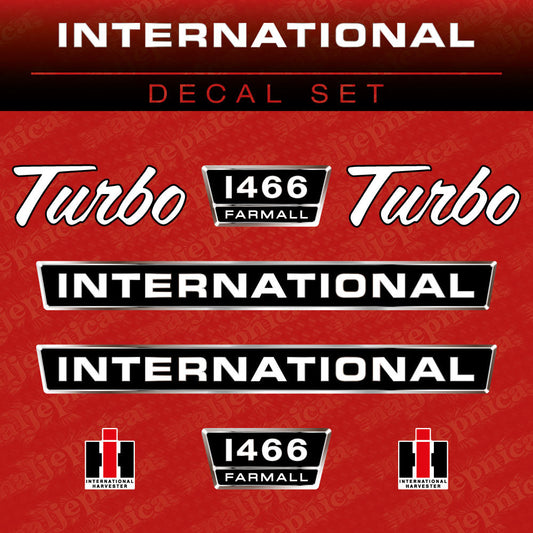 International 1466 Farmall Turbo Aftermarket Replacement Tractor Decal (Sticker) Set