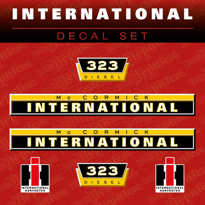 International 323 Mc Cormik Aftermarket Replacement Tractor Decal (Sticker) Set