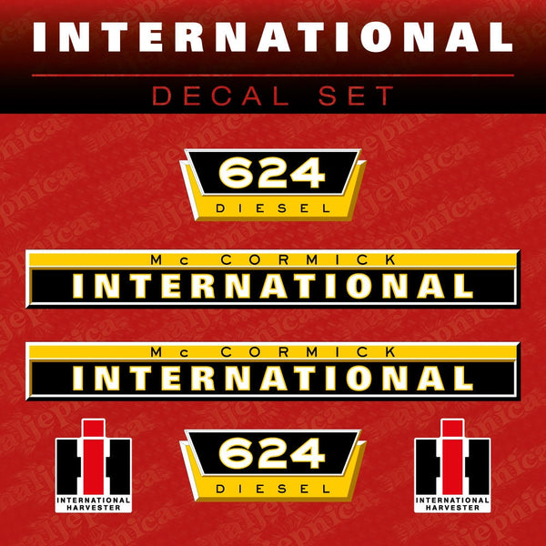 International 624 Mc Cormik Aftermarket Replacement Tractor Decal (Sticker) Set