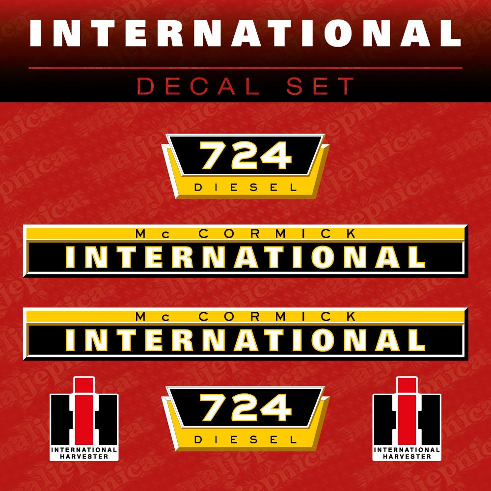 International 724 Mc Cormik Aftermarket Replacement Tractor Decal (Sticker) Set