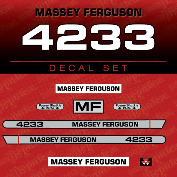 Massey Ferguson 4233 Aftermarket Replacement Tractor Decal (Sticker) Set