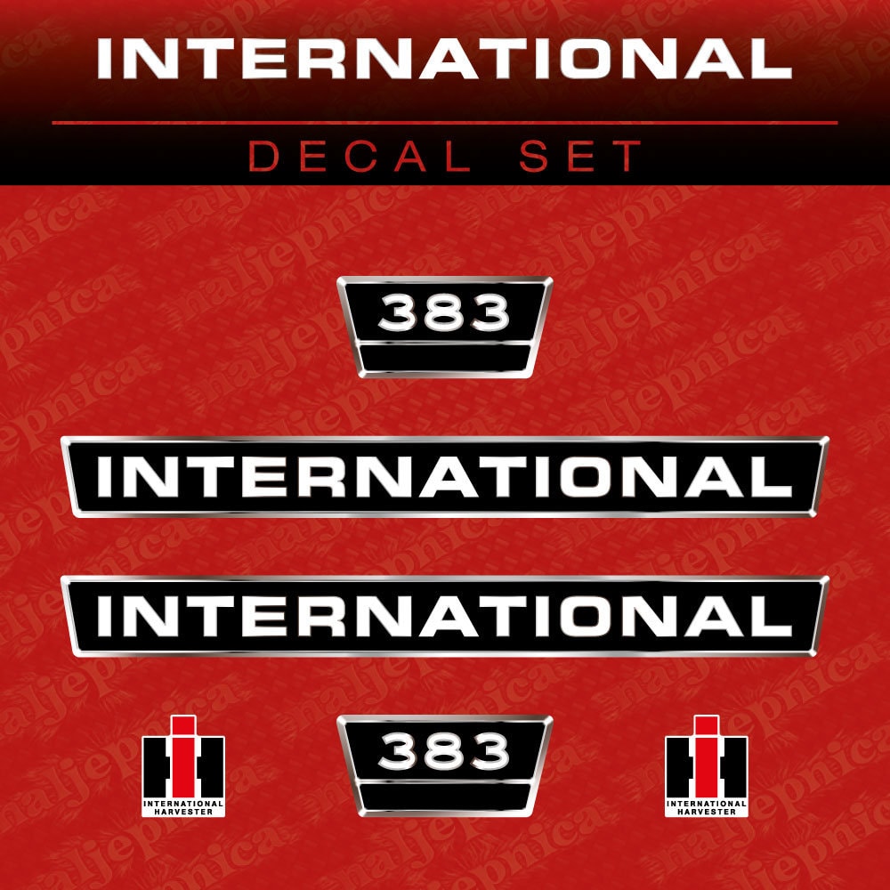 International 383 Aftermarket Replacement Tractor Decal (Sticker) Set