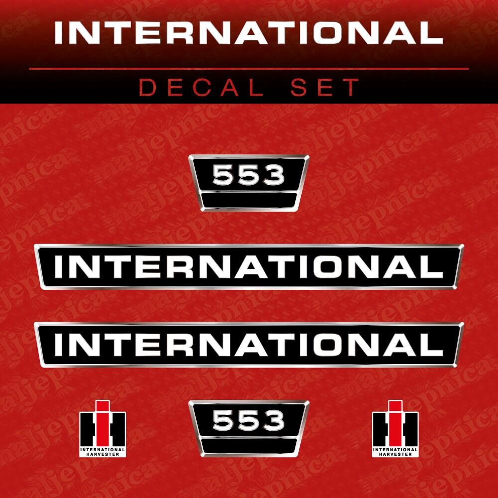 International 553 Aftermarket Replacement Tractor Decal (Sticker) Set