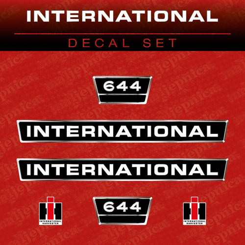 International 644 Aftermarket Replacement Tractor Decal (Sticker) Set