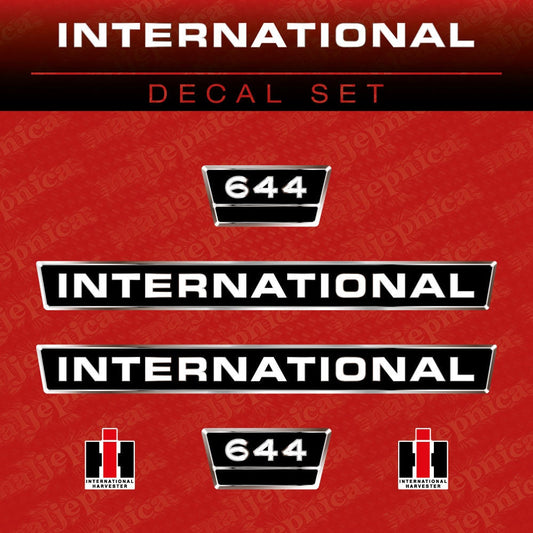 International 644 Aftermarket Replacement Tractor Decal (Sticker) Set