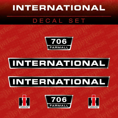 International 706 Farmall Aftermarket Replacement Tractor Decal (Sticker) Set