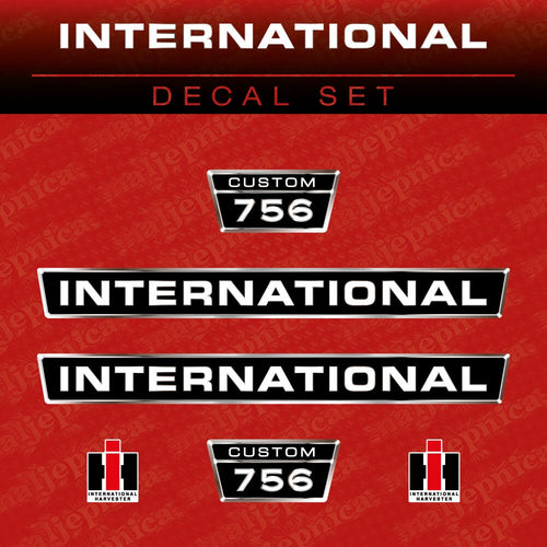 International 756 Custom Aftermarket Replacement Tractor Decal (Sticker) Set