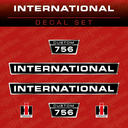 International 756 Custom Aftermarket Replacement Tractor Decal (Sticker) Set