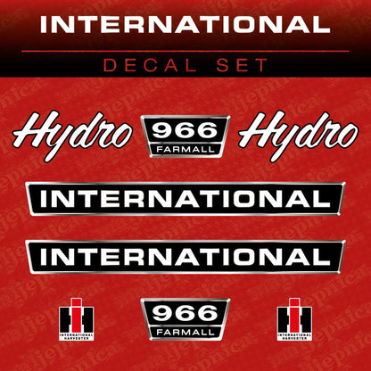 International 966 Farmall Hydro Aftermarket Replacement Tractor Decal (Sticker) Set