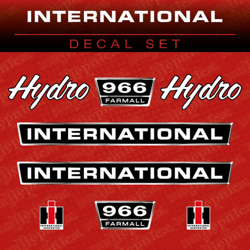 International 966 Farmall Hydro Aftermarket Replacement Tractor Decal (Sticker) Set