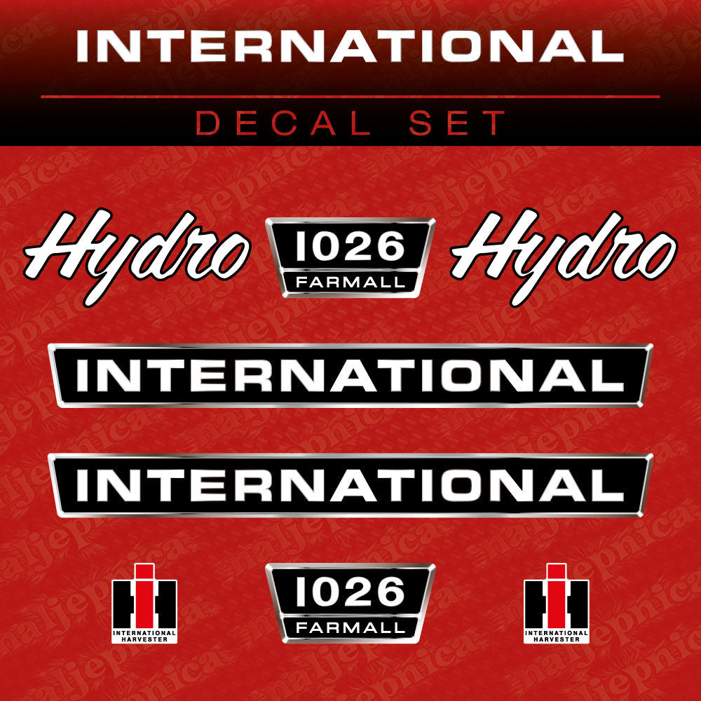 International 1026 Farmall Hydro Aftermarket Replacement Tractor Decal (Sticker) Set