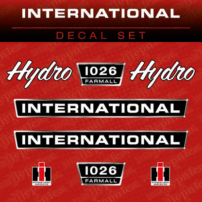 International 1026 Farmall Hydro Aftermarket Replacement Tractor Decal (Sticker) Set