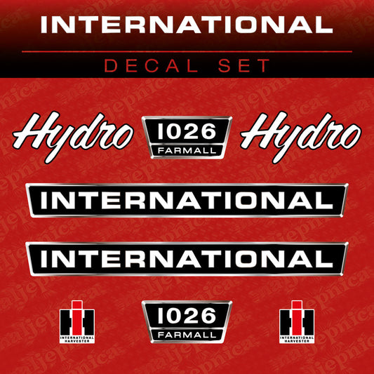 International 1026 Farmall Hydro Aftermarket Replacement Tractor Decal (Sticker) Set