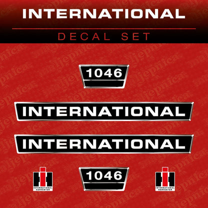 International 1046 Aftermarket Replacement Tractor Decal (Sticker) Set