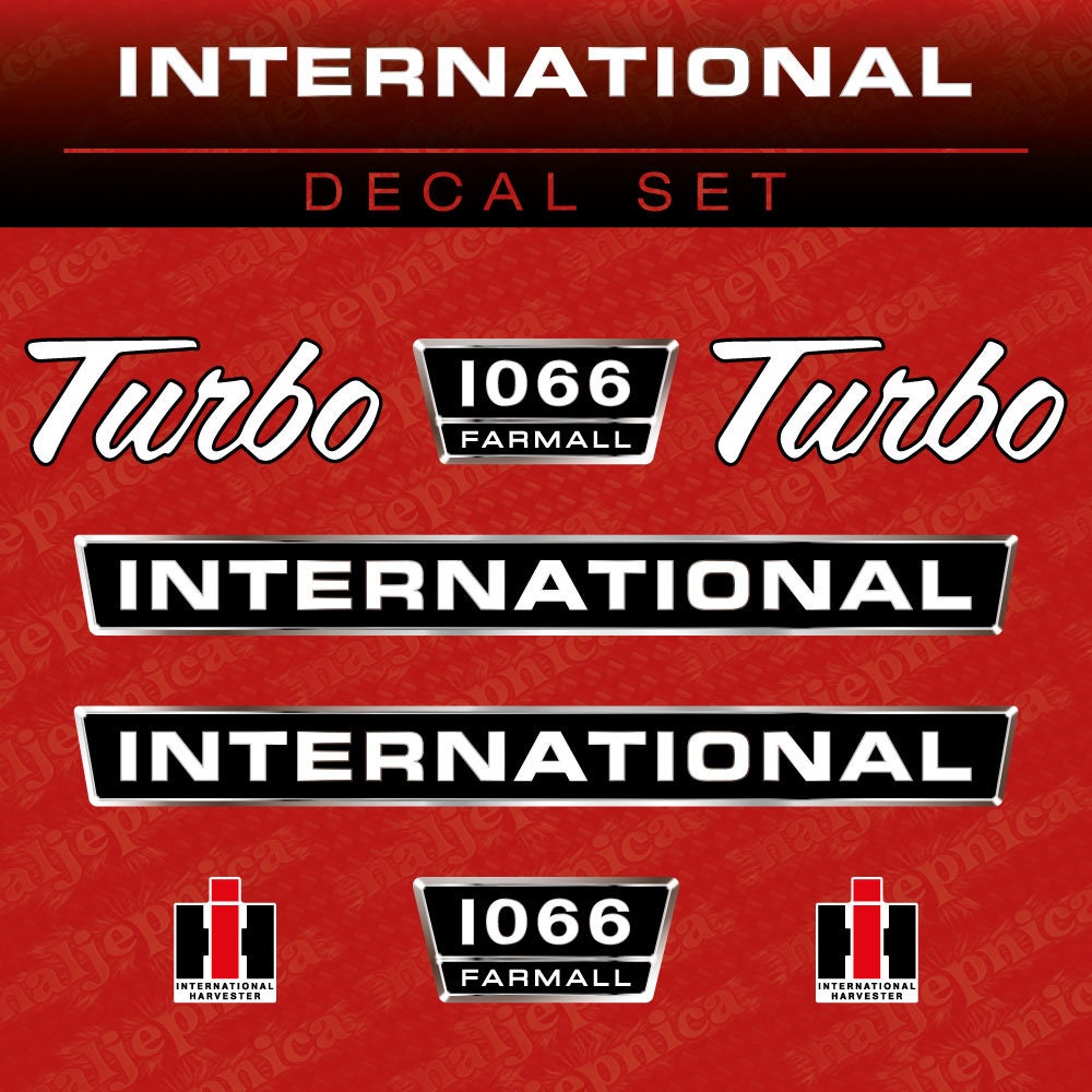 International 1066 Farmall Turbo Aftermarket Replacement Tractor Decal (Sticker) Set