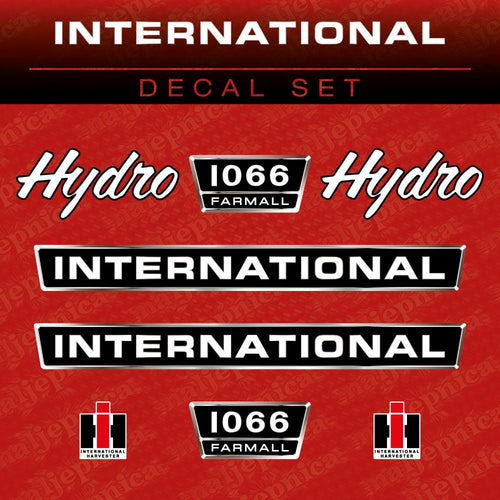 International 1066 Farmall Hydro Aftermarket Replacement Tractor Decal (Sticker) Set