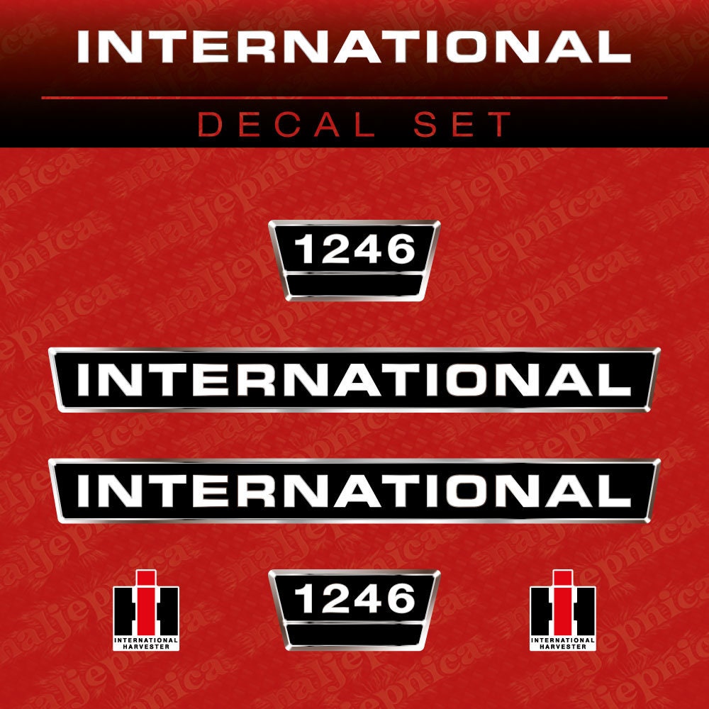 International 1246 Aftermarket Replacement Tractor Decal (Sticker) Set