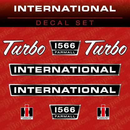 International 1566 Farmall Turbo Aftermarket Replacement Tractor Decal (Sticker) Set