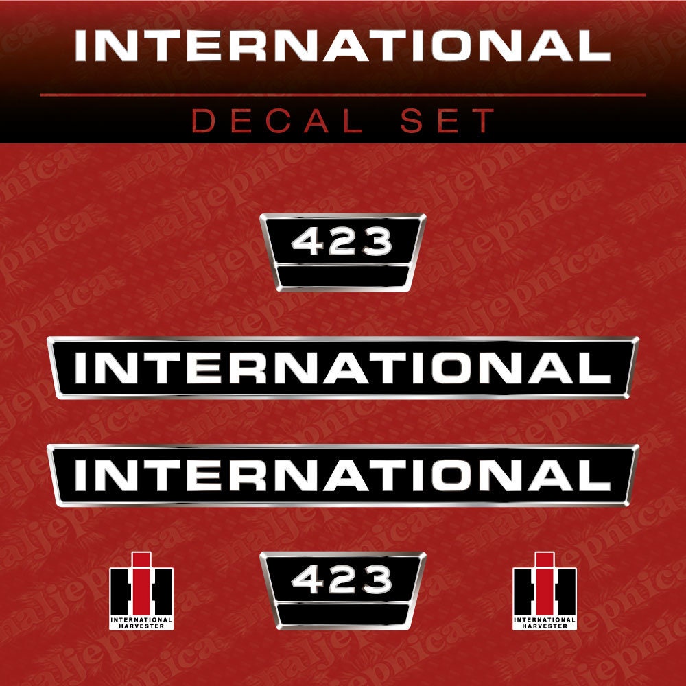 International 423 Aftermarket Replacement Tractor Decal (Sticker) Set