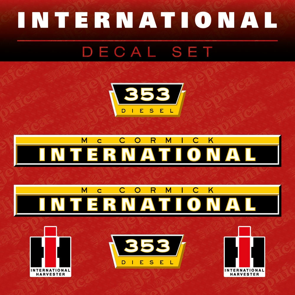 International 353 Mc Cormik Aftermarket Replacement Tractor Decal (Sticker) Set