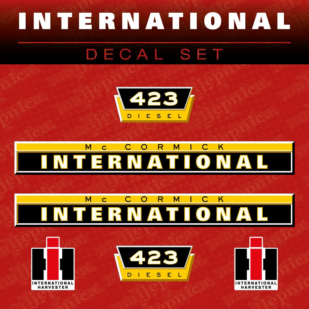 International 423 Mc Cormik Aftermarket Replacement Tractor Decal (Sticker) Set