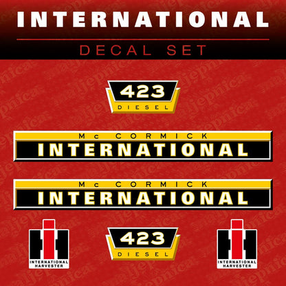 International 423 Mc Cormik Aftermarket Replacement Tractor Decal (Sticker) Set