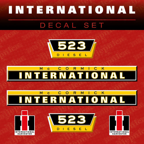 International 523 Mc Cormik Aftermarket Replacement Tractor Decal (Sticker) Set