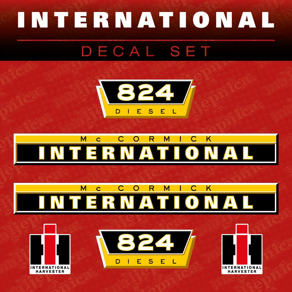 International 824 Mc Cormik Aftermarket Replacement Tractor Decal (Sticker) Set