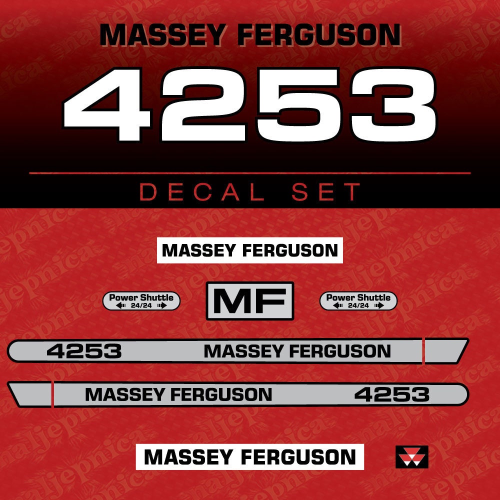 Massey Ferguson 4253 Aftermarket Replacement Tractor Decal (Sticker) Set