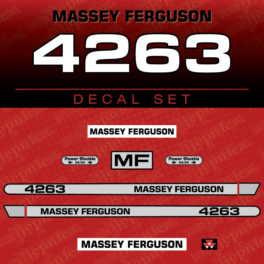 Massey Ferguson 4263 Aftermarket Replacement Tractor Decal (Sticker) Set