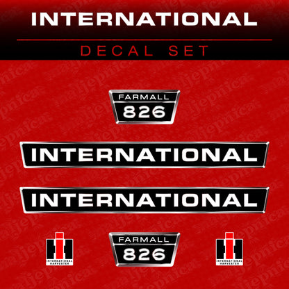 International 826 Farmall Aftermarket Replacement Tractor Decal (Sticker) Set
