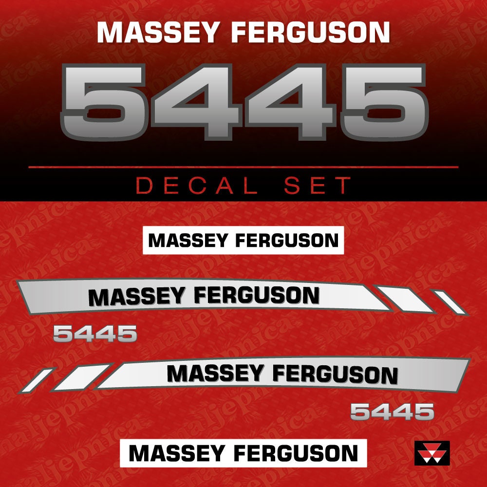 Massey Ferguson 5445 (2006) Aftermarket Replacement Tractor Decal (Sticker) Set